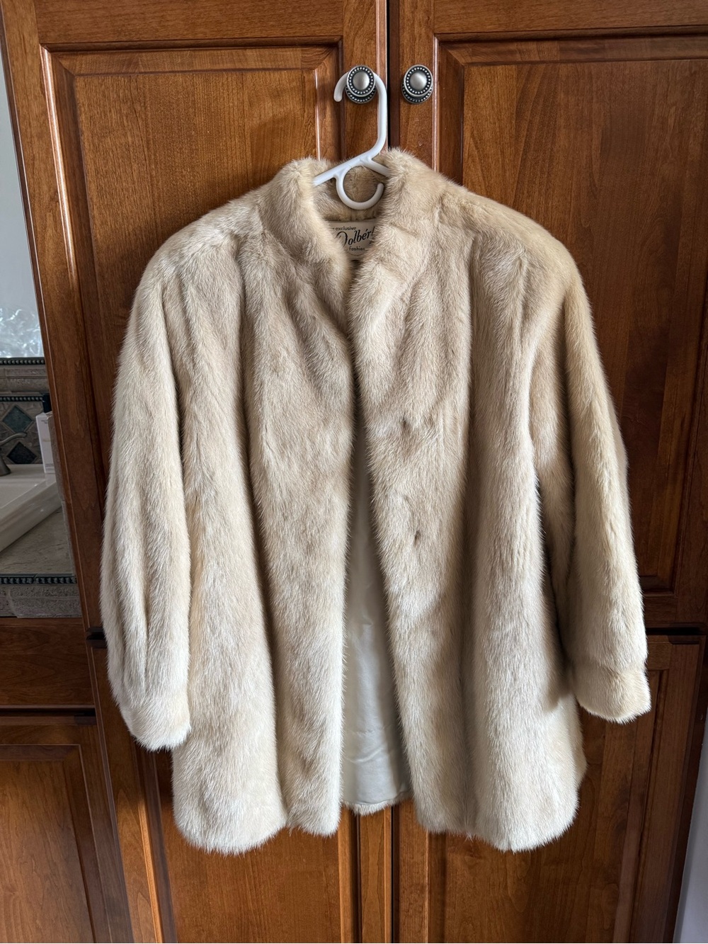 Cream Saga Mink Fur Coat - Women's Coat